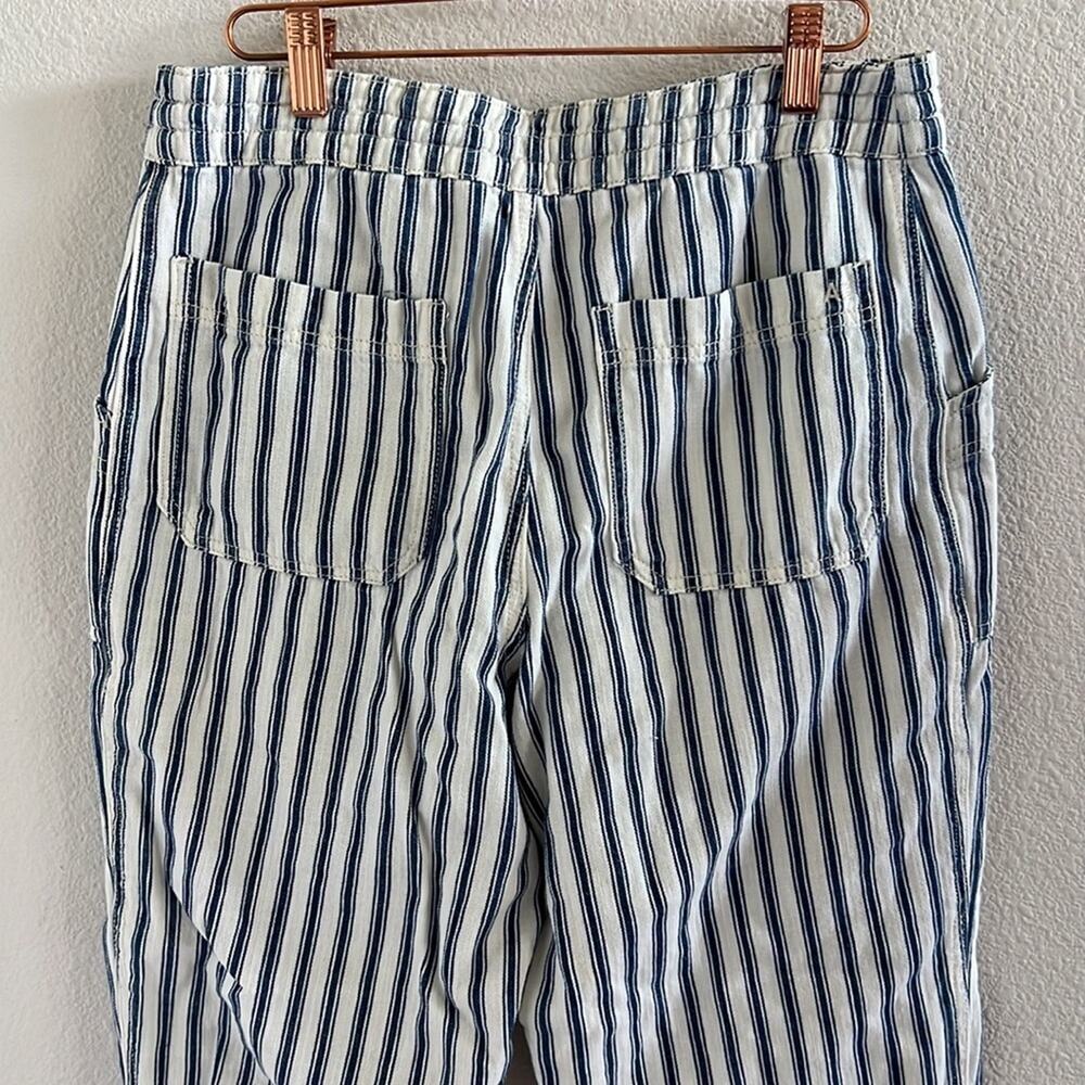 American Eagle Blue White Stripe Drawstring Waist Casual Pants Mid-Weight 10 - Picture 7 of 8